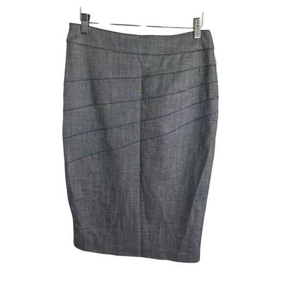 New 7th Ave Design Studio New York & Co. Gray Seamed Pencil Skirt Women’s Sz 4 - Picture 2 of 10